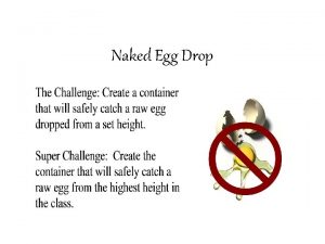Naked Egg Drop Requirements The container must be