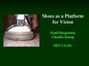 Shoes as a Platform for Vision Paul Fitzpatrick