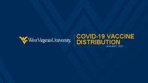 COVID19 VACCINE DISTRIBUTION JANUARY 2021 COVID19 VACCINE WVU