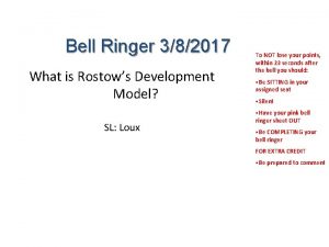 Bell Ringer 382017 What is Rostows Development Model