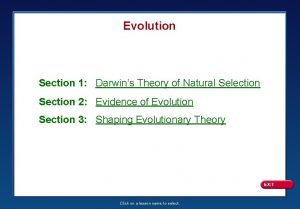 Evolution Section 1 Darwins Theory of Natural Selection