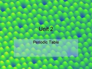 Unit 2 Periodic Table Dmitri Mendeleev a Russian