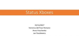 Status Xboxes 15112017 Veronica del Pozo Romano Anna