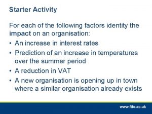 Starter Activity For each of the following factors