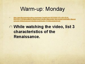 Warmup Monday http app discoveryeducation complayer asset Guid55