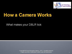 How a Camera Works What makes your DSLR