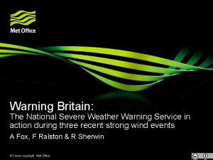 Warning Britain The National Severe Weather Warning Service