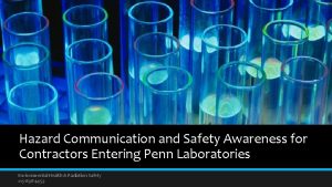 Hazard Communication and Safety Awareness for Contractors Entering