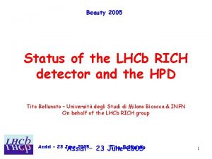 Beauty 2005 Status of the LHCb RICH detector