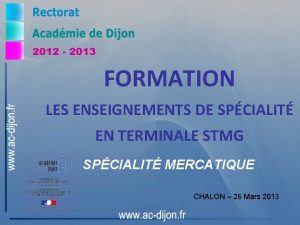 2012 2013 FORMATION LES ENSEIGNEMENTS DE SPCIALIT EN