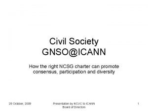 Civil Society GNSOICANN How the right NCSG charter
