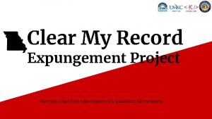 Clear My Record Expungement Project Ellen Suni Staci