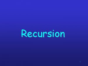 Recursion 1 Recursive Definitions Recursion is a principle