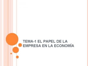 TEMA1 EL PAPEL DE LA EMPRESA EN LA