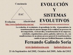 Conciencia EAC Evolucin Afectividad http www fgalindosoria comeac