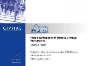 Public participation in Mimosa CIVITAS Plus project CIVITAS
