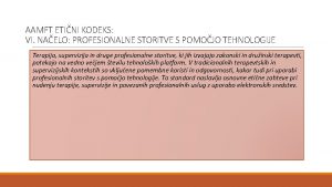 AAMFT ETINI KODEKS VI NAELO PROFESIONALNE STORITVE S