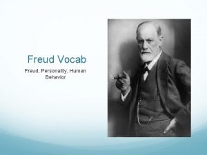 Freud Vocab Freud Personality Human Behavior Conscious Having