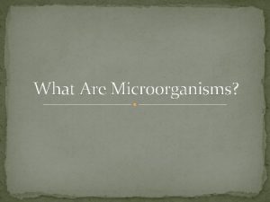 What Are Microorganisms microorganisms living things that are