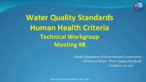 Water Quality Standards Human Health Criteria Technical Workgroup