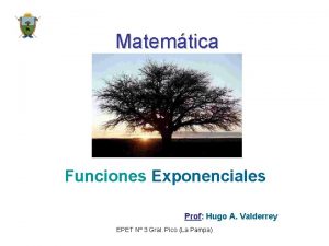 Matemtica Funciones Exponenciales Prof Hugo A Valderrey EPET