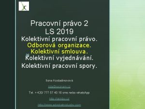 Pracovn prvo 2 LS 2019 Kolektivn pracovn prvo