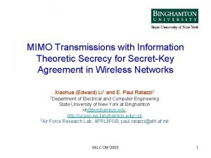 MIMO Transmissions with Information Theoretic Secrecy for SecretKey