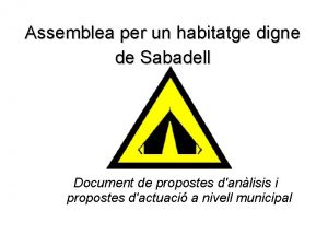 Assemblea per un habitatge digne de Sabadell Document