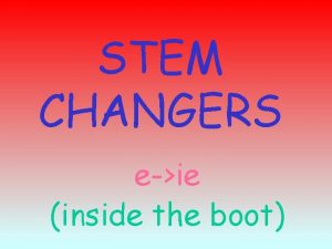 STEM CHANGERS eie inside the boot PEDIR Pido