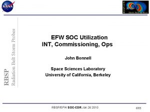 Radiation Belt Storm Probes RBSP EFW SOC Utilization