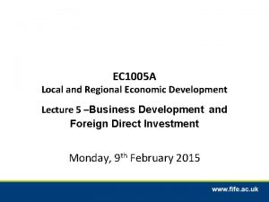 EC 1005 A Local and Regional Economic Development