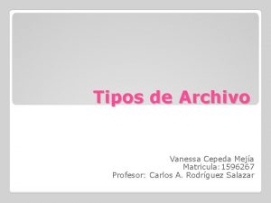 Tipos de Archivo Vanessa Cepeda Meja Matricula 1596267