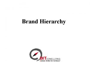 Brand Hierarchy Managing Brand Systems Building Strong Brands1996