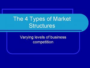 The 4 Types of Market Structures Varying levels