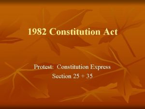 1982 Constitution Act Protest Constitution Express Section 25