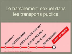 Le harclement sexuel dans les transports publics http