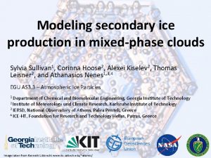 Modeling secondary ice production in mixedphase clouds Sylvia