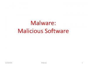 Malware Malicious Software 12232021 Malware 1 Viruses Worms