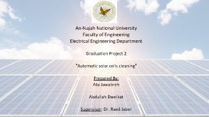 AnNajah National University Faculty of Engineering Electrical Engineering