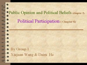 Public Opinion and Political Beliefs chapter 5 Political