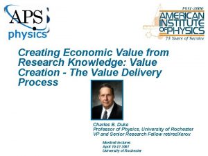 Creating Economic Value from Research Knowledge Value Creation