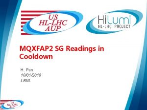 MQXFAP 2 SG Readings in Cooldown H Pan