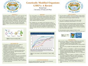 Genetically Modified Organisms GMOs A Review Ronda Esper