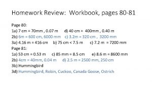 Homework Review Workbook pages 80 81 Page 80