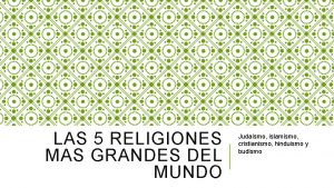 LAS 5 RELIGIONES MAS GRANDES DEL MUNDO Judasmo