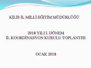 KLS L MLL ETM MDRL 2018 YILI I