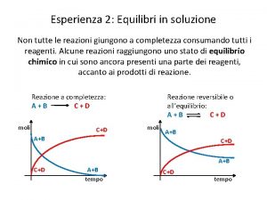 Esperienza 2 Equilibri in soluzione Non tutte le