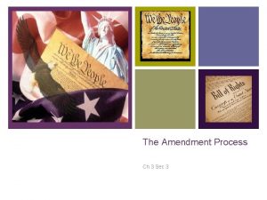 The Amendment Process Ch 3 Sec 3 Amendment