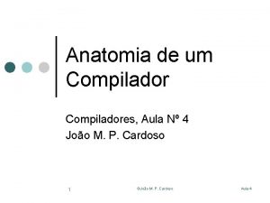 Anatomia de um Compiladores Aula N 4 Joo