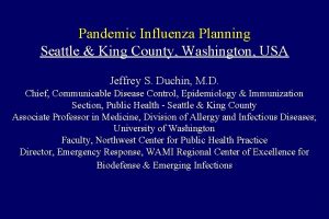 Pandemic Influenza Planning Seattle King County Washington USA